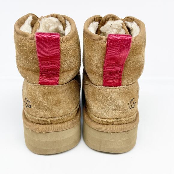 UGG Kid's Neumel Platform Suede Zip Boot Brown Suede Size 3 - Picture 5 of 10